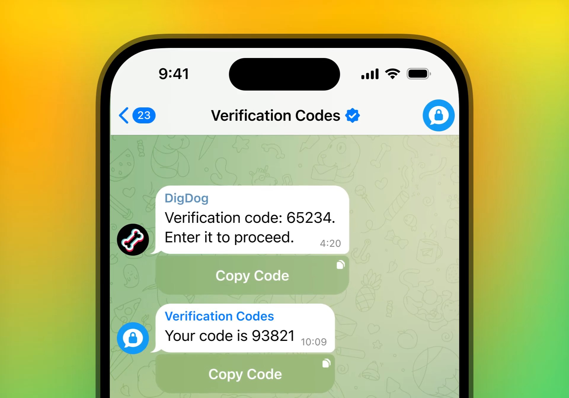 Telegram FAQ screenshot featuring DigDog